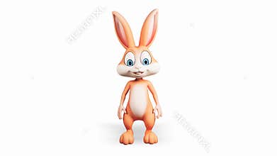 Easter Bunny doing bye and alpha channel