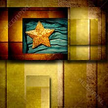 Gold star background card