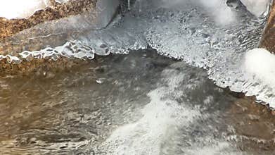 Babbling brook with snow and ice; 5