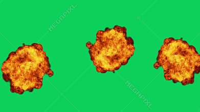 Ultimate Explosion Green Screen Perfect for Action Scenes, Easy editable green screen video, high quality vector 3D illustration.