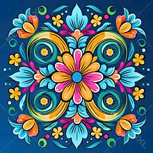 Seamless pattern with colorful flowers.