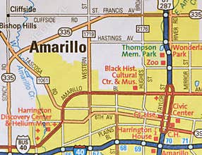 Map Image of Amarillo, Texas