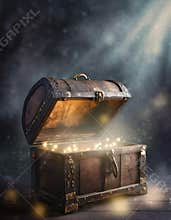 Treasure chest with magical lights