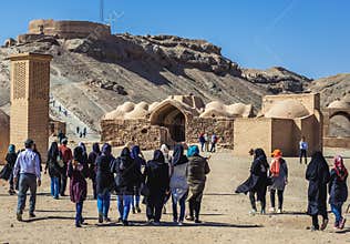 Dakhma - Tower of Silence, historic structure built by Zoroastrians in Yazd city