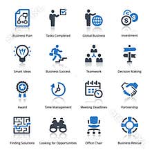 Business Icons Set 3 - Blue Series