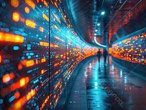 Forex trader using crypto exchange Metaverse technology and business presentation AI chatbot Abstract glowing big data