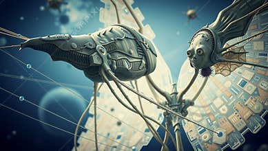 Futuristic Bio-Mechanical Butterfly Design