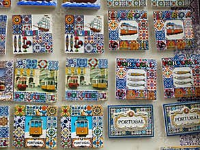 Portugal souvenirs and azulejos magnets for sale