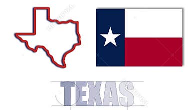 Texas Flag and Map Animation United States