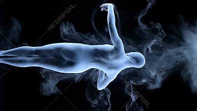 Humanoid Smoke Figure Performs Ethereal Ballet Dance