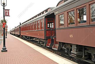 Old train at train station