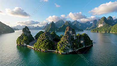 Aerial photography materials of natural scenery of mountains, rivers and lakes, Generative AI