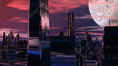 Fantastic (alien) city and huge planet