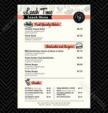 Restaurant Lunch menu design Template layout