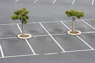 Empty parking lot.