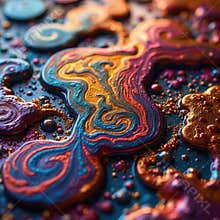 Glossy Resin Art with Metallic Highlights