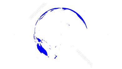World Map Wraps to Spinning Globe &#x28;white background&#x29;