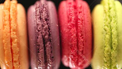 Set of multicolored macarons