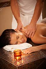 Woman enjoying massage