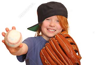 Smiling baseball girl