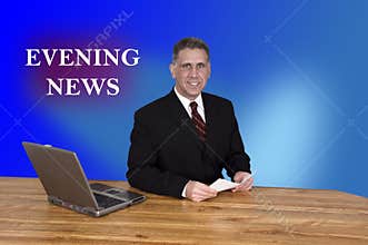 TV Evening News Anchor Man Reporter Newscast