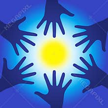 Healing energy hands