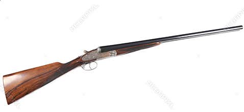 Side-by-side double-barreled spanish hunting shotgun