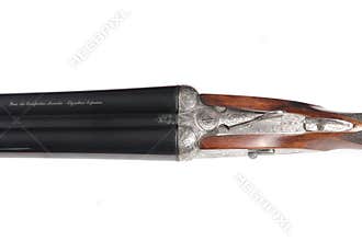 Side-by-side double-barreled spanish hunting shotgun