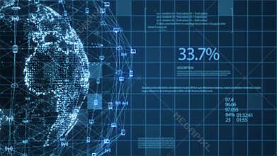 Earth  Digital Clouds Earth rotating animation social future technology abstract 3Drendering  Data network