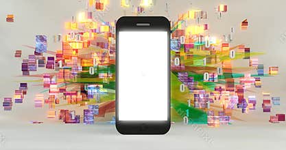 Mobile Phone with Copy Space Empty Template Showcas