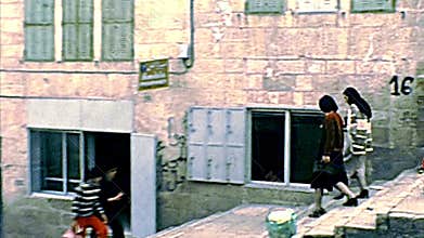 Archival old town with vintage cars of Bethlehem