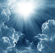 Dark sky with sun