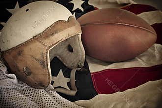 Vintage Leather Football Helmet background