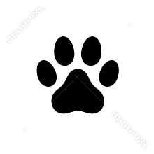Dog paw icon logo stock illustration