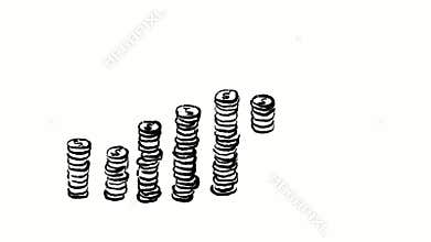 Sales Revenue Graph Drawing Time Lapse 2D Animation