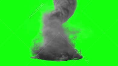 Tornado Storm Hurricane Green Screen 3D Rendering Animation