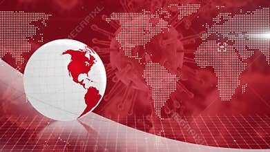 Digital globe rotating with virus information processing