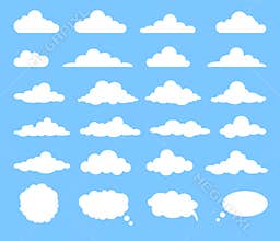 Set of cartoon clouds