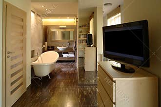 Bedroom And Bathroom Of Luxury Apartment