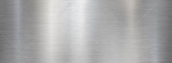Fine brushed wide metal steel or aluminum plate