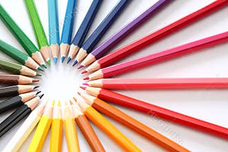 Rays of color pencils