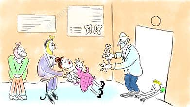 Funny situation at the entrance to the dentist`s office