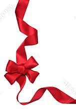 Red satin gift Bow. Ribbon