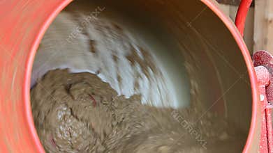 Cement mixer mixes concrete mortar