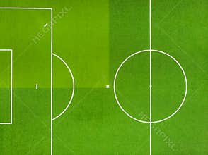 Green field for football and baseball. Top view. For design