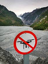 No Drones sign in nature area