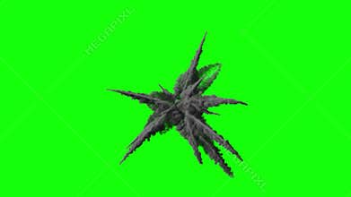 Dust blast on a green screen