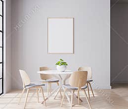 Interior space of wooden dining room