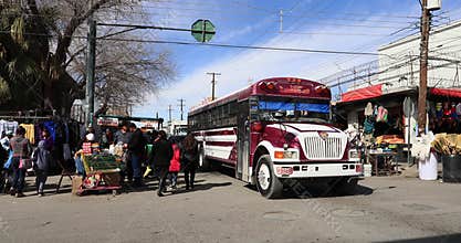 Ciudad Juarez Mexico urban street market traffic 4K 1230