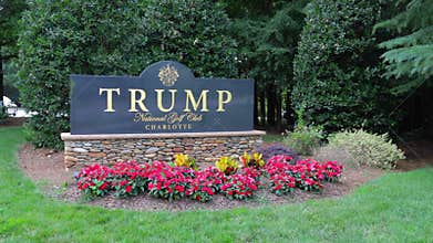 Entrance sign to Trump National Golf Club Charlotte